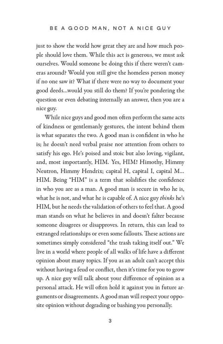Be a Good Man, Not a Nice Guy