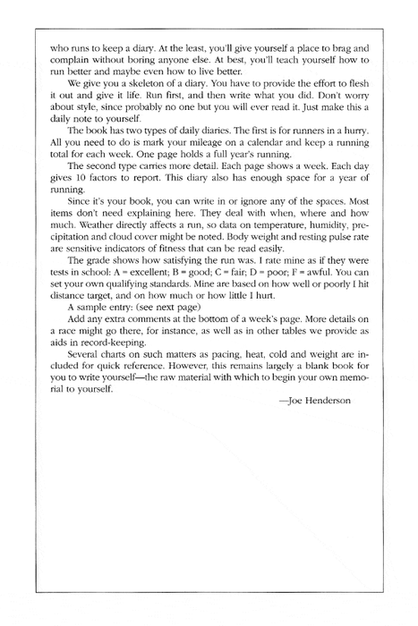 Runner's World Training Diary