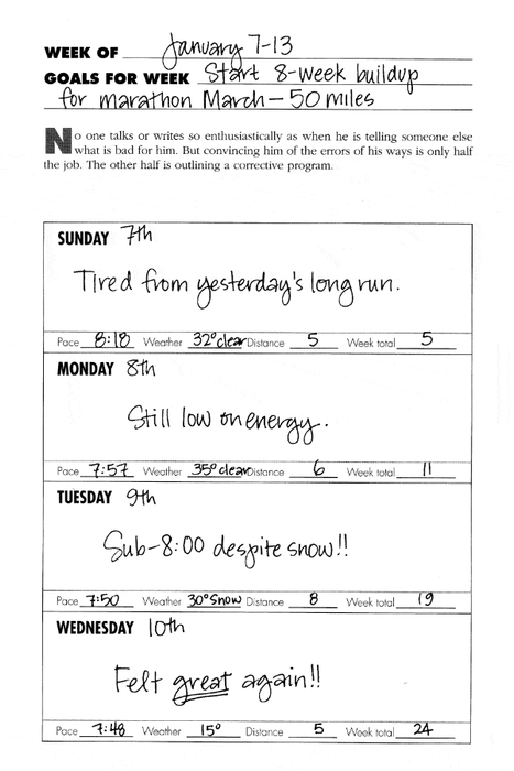 Runner's World Training Diary