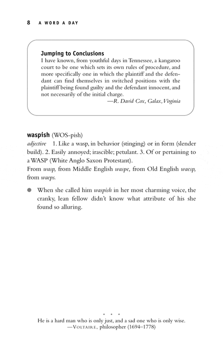 A Word A Day: A Romp Through Some of the Most Unusual and Intriguing Words in English
