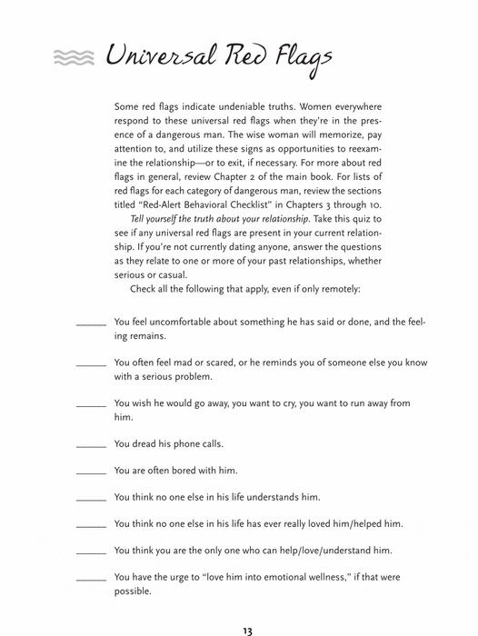 How to Spot a Dangerous Man Workbook: A Survival Guide for Women