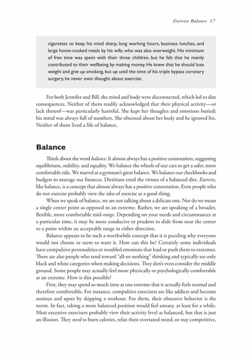 The Exercise Balance: What's Too Much, What's Too Little, and What's Just Right for You!
