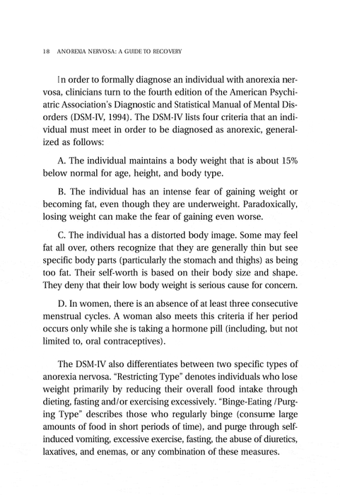 Anorexia Nervosa: A Guide to Recovery