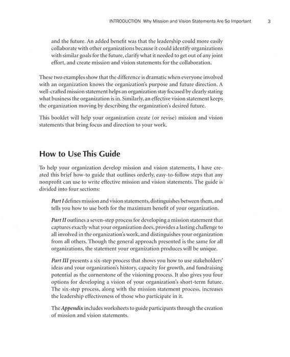 The Fieldstone Alliance Guide to Crafting Effective Mission and Vision Statements