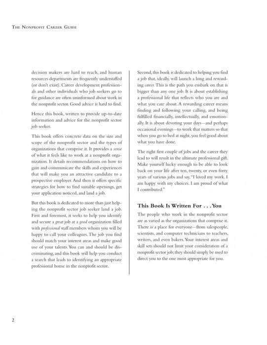 The Nonprofit Career Guide: How to Land a Job That Makes a Difference