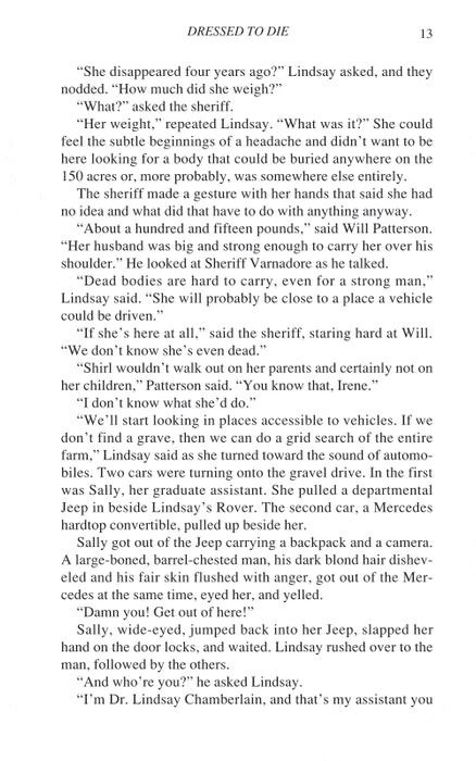 Dressed To Die: Lindsay Chamberlain Mystery #3 (Lindsay Chamberlain Mysteries)