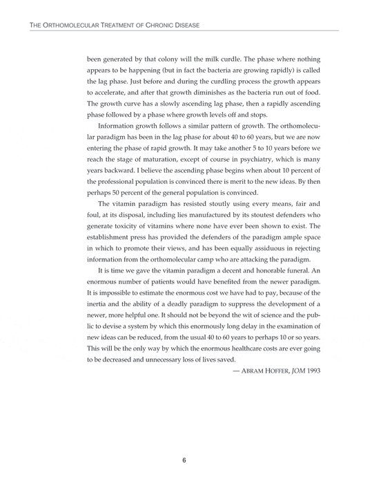 Orthomolecular Treatment of Chronic Disease: 65 Experts on Therapeutic and Preventive Nutrition