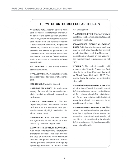 Orthomolecular Treatment of Chronic Disease: 65 Experts on Therapeutic and Preventive Nutrition