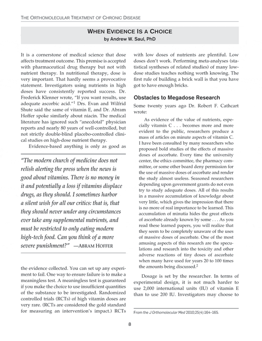 Orthomolecular Treatment of Chronic Disease: 65 Experts on Therapeutic and Preventive Nutrition