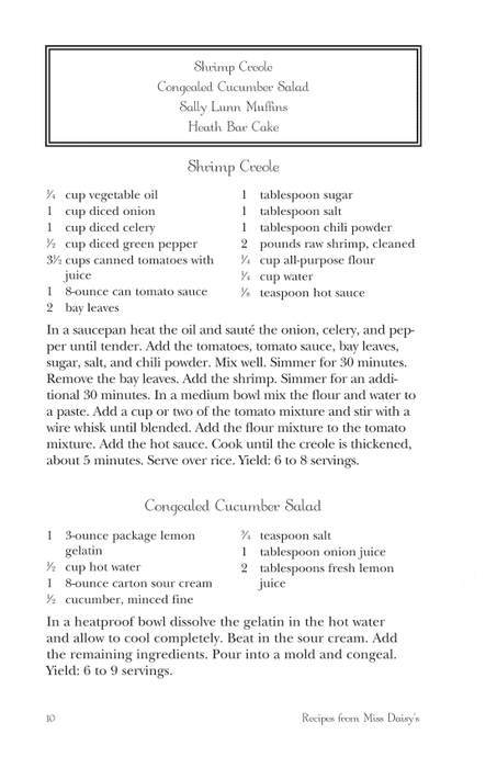 Recipes From Miss Daisy's - 25th Anniversary Edition