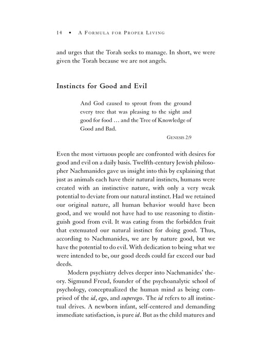 A Formula for Proper Living: Practical Lessons from Life and Torah