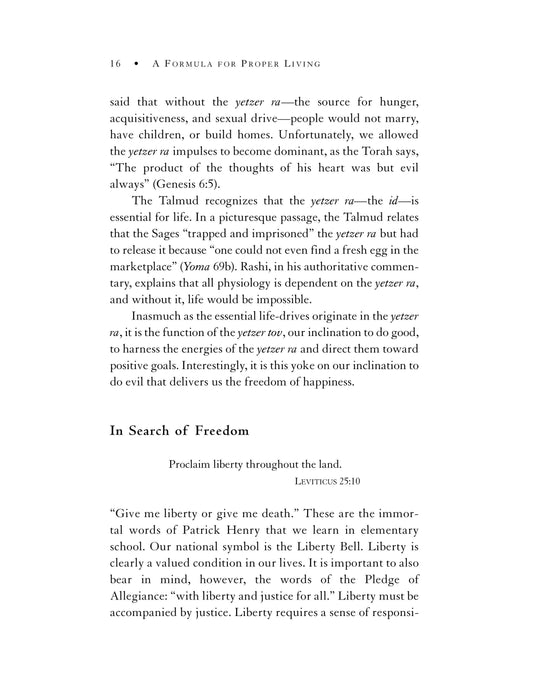 A Formula for Proper Living: Practical Lessons from Life and Torah