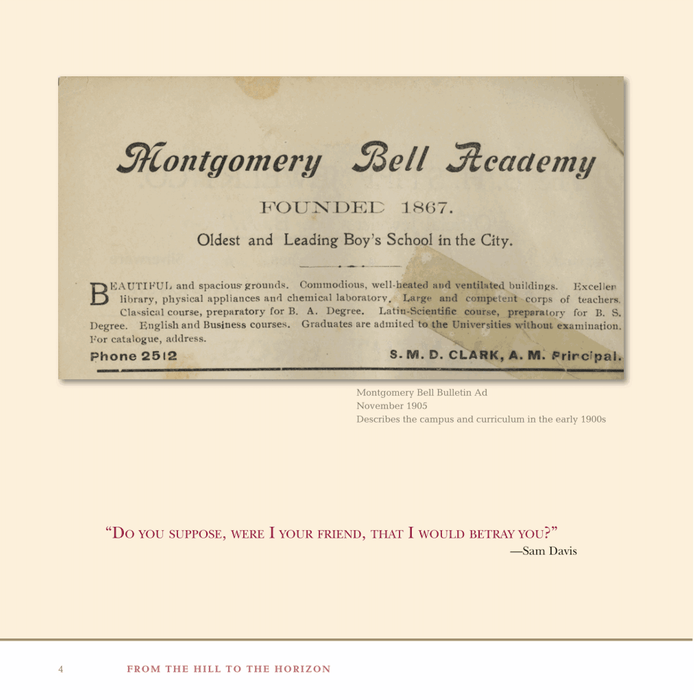 From the Hill to the Horizon: Montgomery Bell Academy 1867-2017