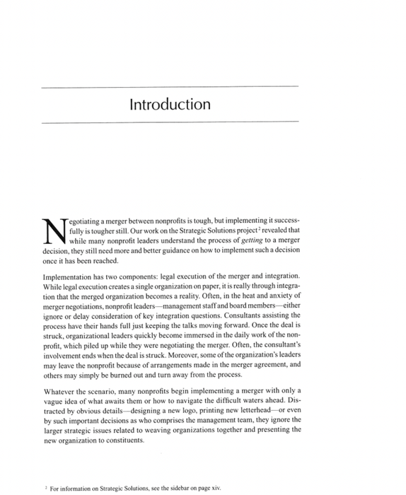 The Nonprofit Mergers Workbook Part II: Unifying the Organization after a Merger