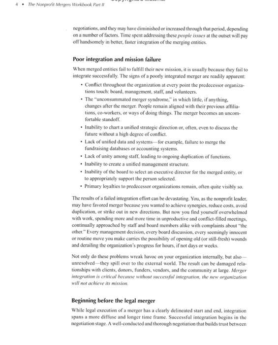 The Nonprofit Mergers Workbook Part II: Unifying the Organization after a Merger