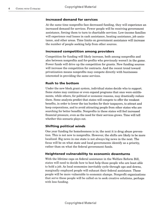 Coping With Cutbacks: The Nonprofit Guide to Success When Times Are Tight