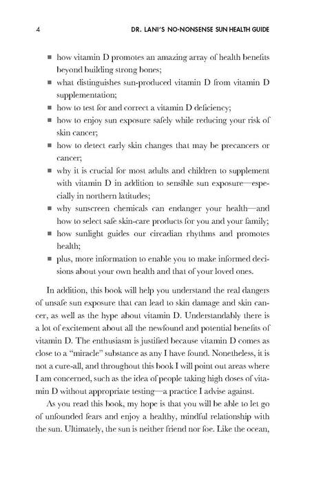 Dr. Lani's No-Nonsense Sun Health Guide: The Truth about Vitamin D, Sunscreen, Sensible Sun Exposure and Skin Cancer