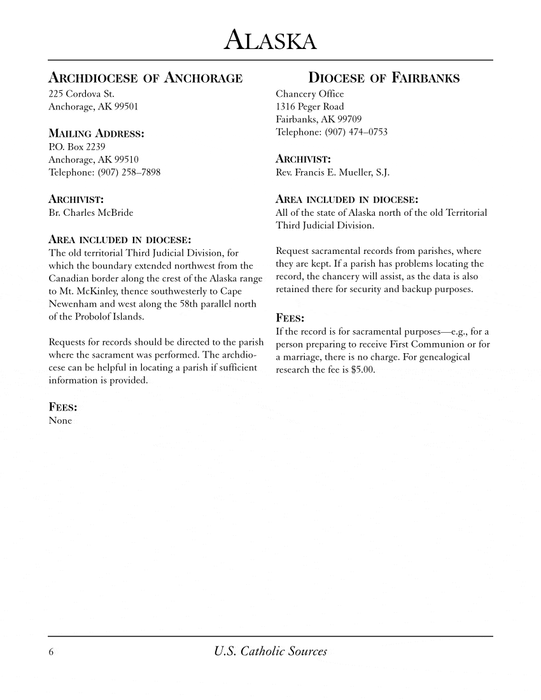 U.S. Catholic Sources: A Diocesan Research Guide
