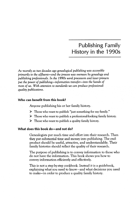 Producing a Quality Family History