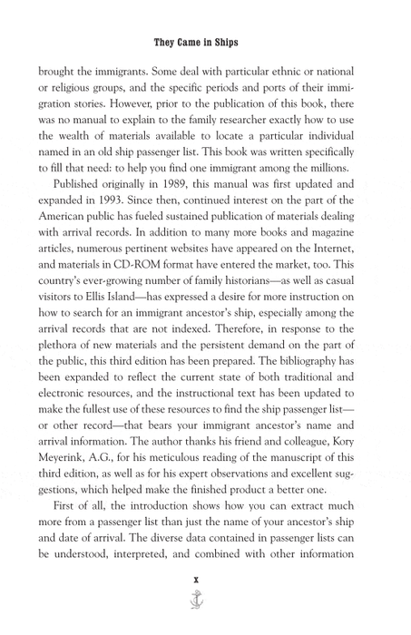 They Came in Ships: Finding Your Immigrant Ancestor's Arrival Record (3rd Edition)