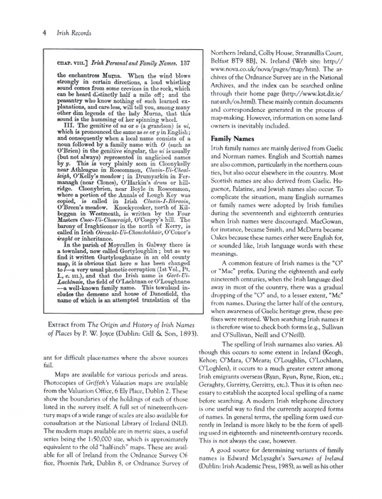 Irish Records: Sources for Family and Local History