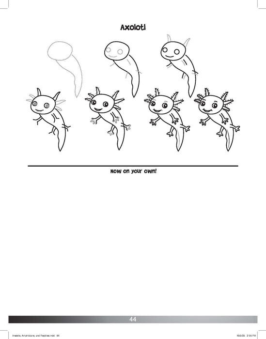 The Drawing Book for Kids: Amphibians - Step by Step with Space to Practice