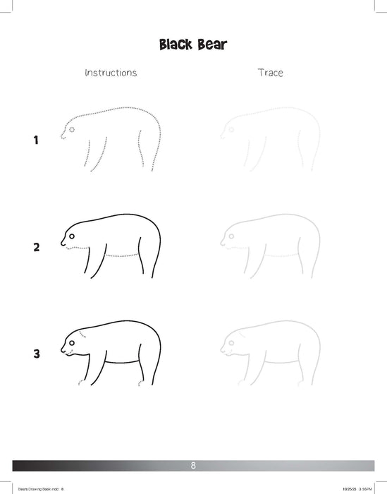 The Drawing Book for Kids: Bears - Step by Step with Space to Practice