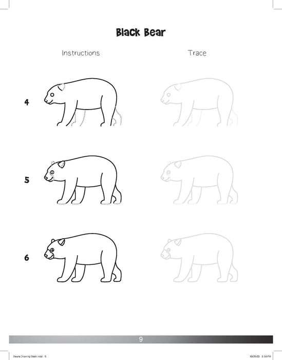 The Drawing Book for Kids: Bears - Step by Step with Space to Practice