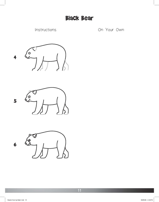 The Drawing Book for Kids: Bears - Step by Step with Space to Practice