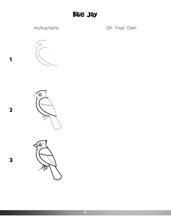 The Drawing Book for Kids: Birds - Step by Step with Space to Practice