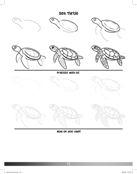 The Drawing Book for Kids: Sea Creatures - Step by Step with Space to Practice