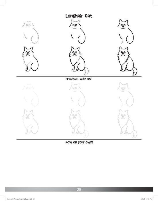 The Drawing Book for Kids: Cats - Step by Step with Space to Practice