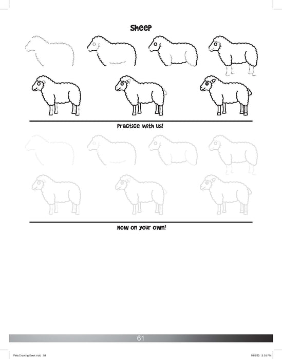 The Drawing Book for Kids: Barnyard Animals - Step by Step with Space to Practice