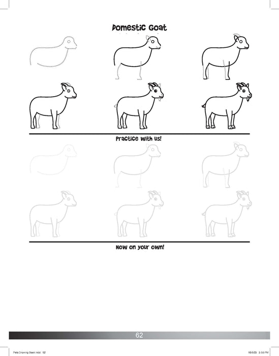 The Drawing Book for Kids: Barnyard Animals - Step by Step with Space to Practice