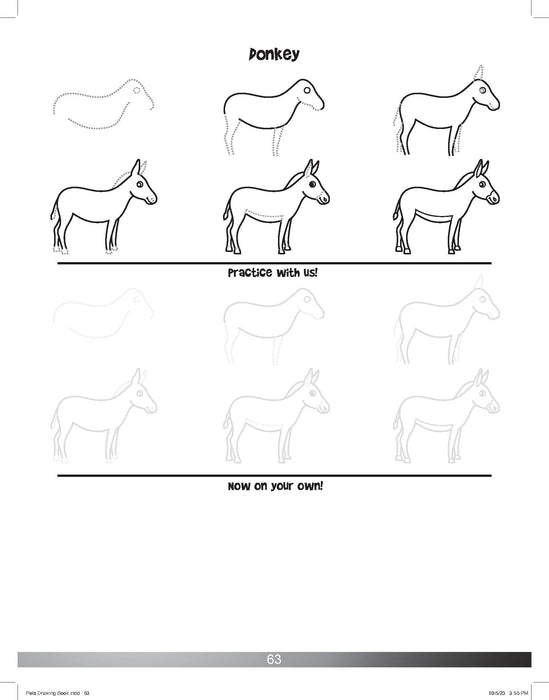 The Drawing Book for Kids: Barnyard Animals - Step by Step with Space to Practice