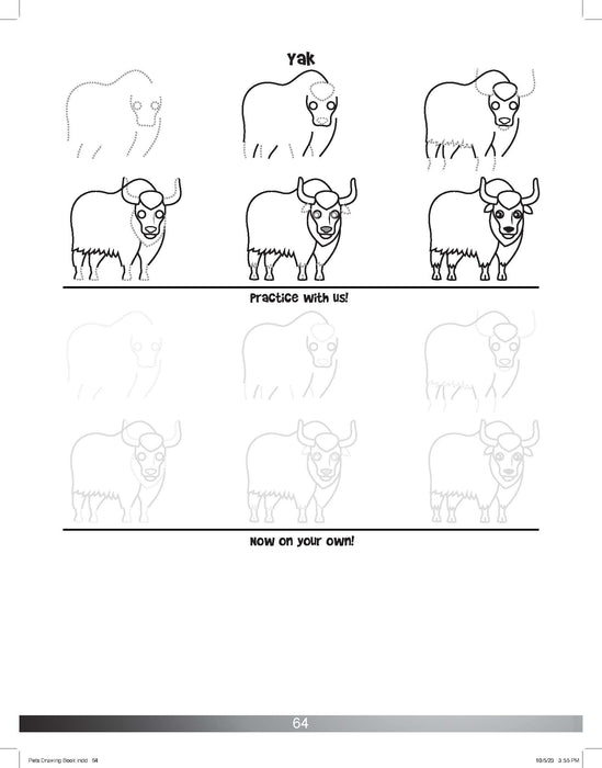 The Drawing Book for Kids: Barnyard Animals - Step by Step with Space to Practice