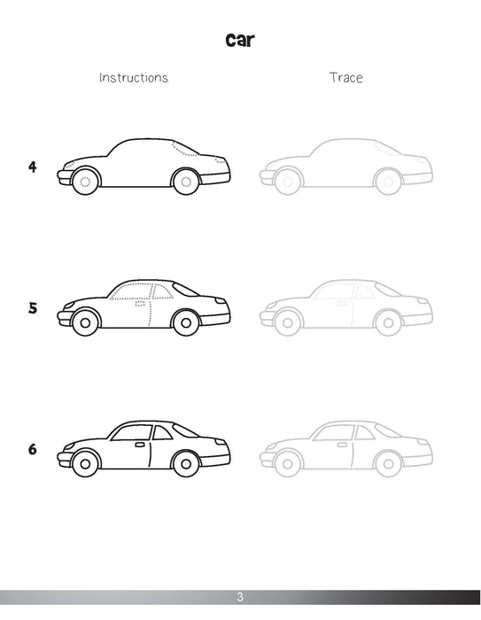 The Drawing Book for Kids: Vehicles - Step by Step with Space to Practice