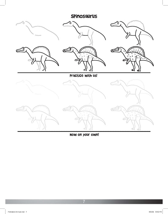 The Drawing Book for Kids: Dinosaurs - Step by Step with Space to Practice