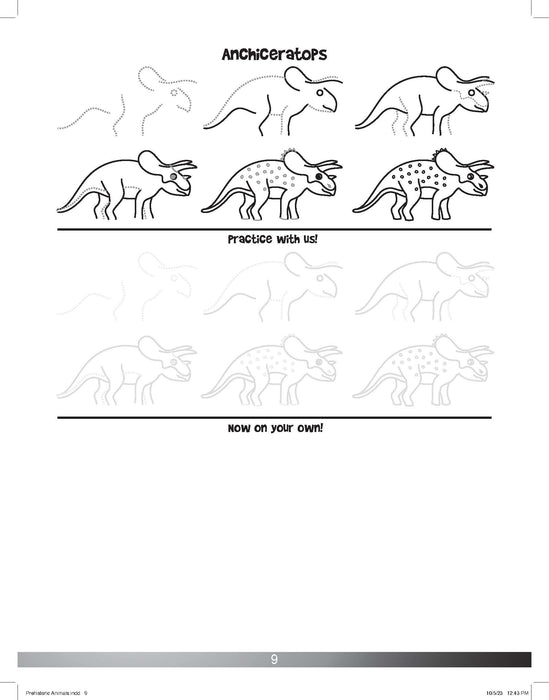 The Drawing Book for Kids: Dinosaurs - Step by Step with Space to Practice