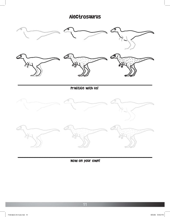 The Drawing Book for Kids: Dinosaurs - Step by Step with Space to Practice