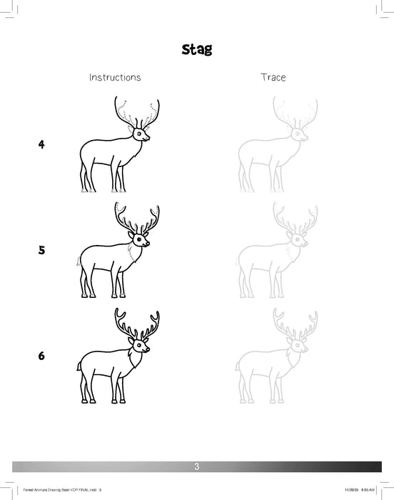 The Drawing Book for Kids: Forest Animals - Step by Step with Space to Practice