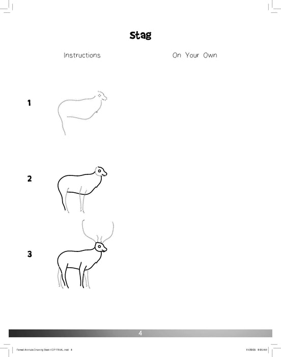 The Drawing Book for Kids: Forest Animals - Step by Step with Space to Practice
