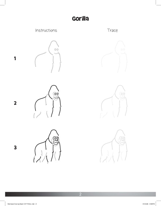 The Drawing Book for Kids: Monkeys - Step by Step with Space to Practice