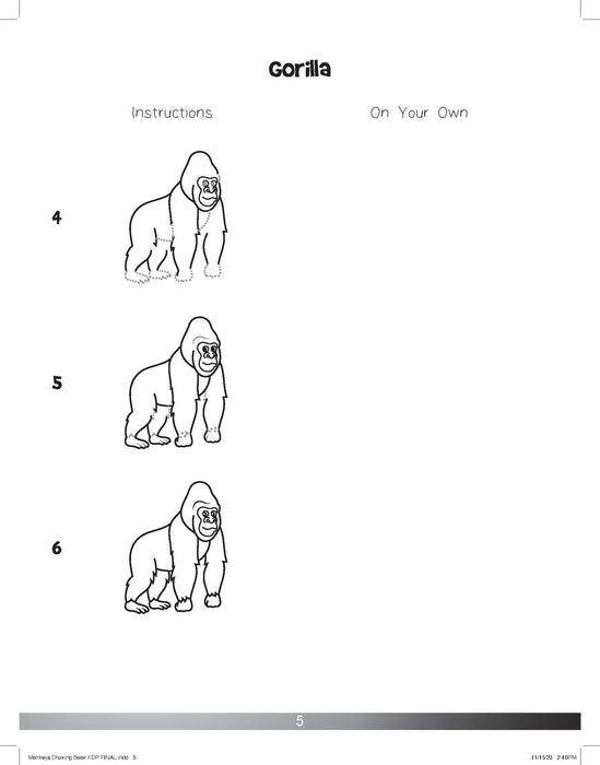 The Drawing Book for Kids: Monkeys - Step by Step with Space to Practice