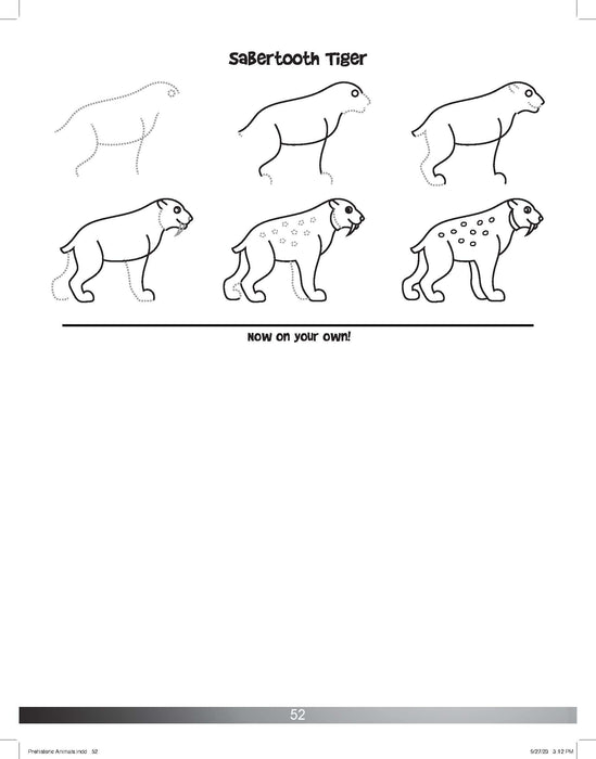 The Drawing Book for Kids: Prehistoric Animals - Step by Step with Space to Practice