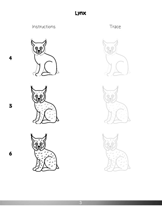 The Drawing Book for Kids: Wild Animals - Step by Step with Space to Practice