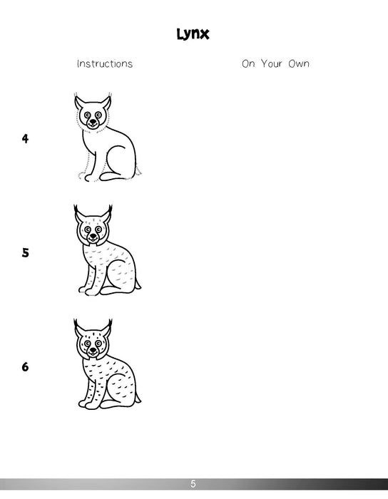 The Drawing Book for Kids: Wild Animals - Step by Step with Space to Practice