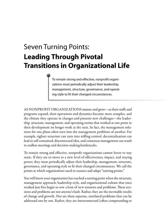 Seven Turning Points: Leading Through Pivotal Transitions in Organizational Life